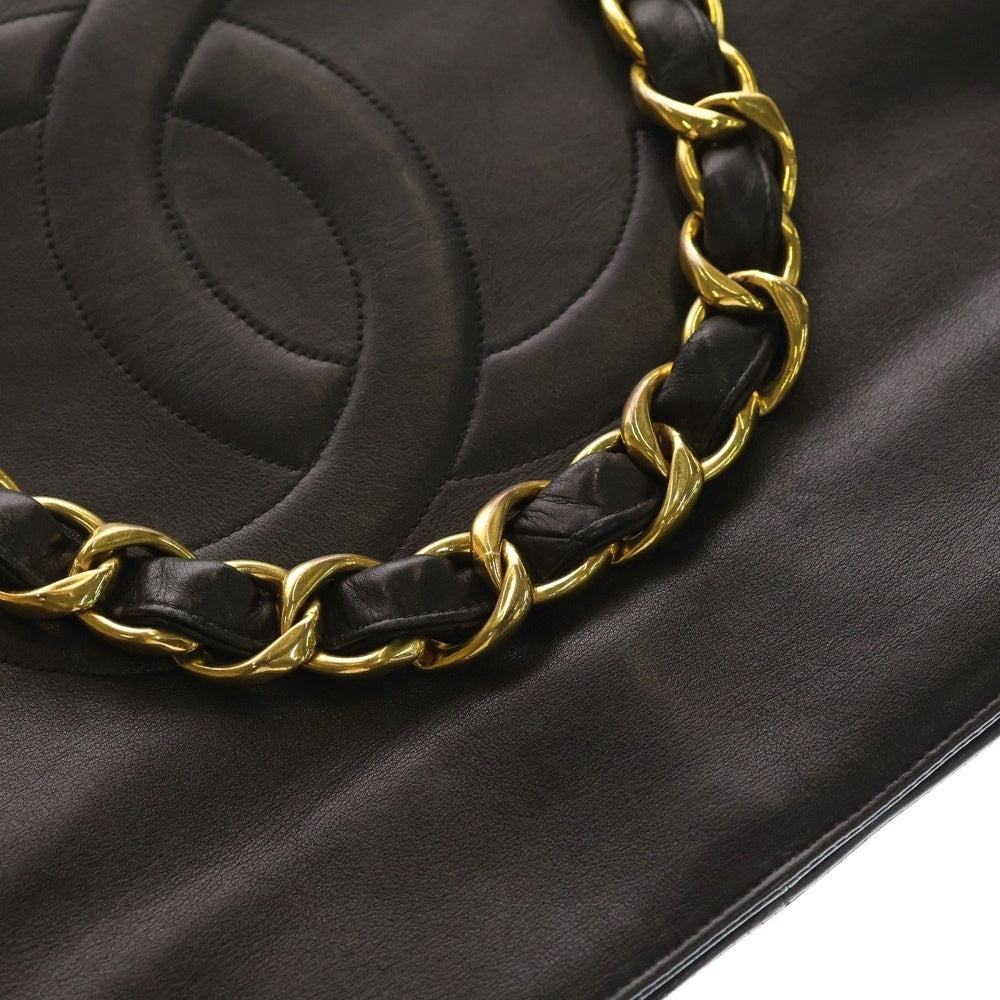 CHANEL(シャネル) ココマーク ブラック レザー チェーントートバッグ ゴールド金具 レディース