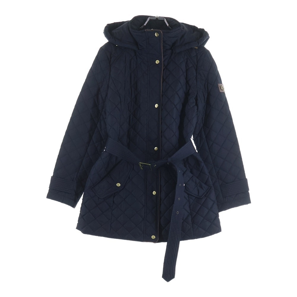 RALPH LAUREN PURPLE LABEL(ラルフローレン パープルレーベル) キルティング フーデッドコート ブラック レディース