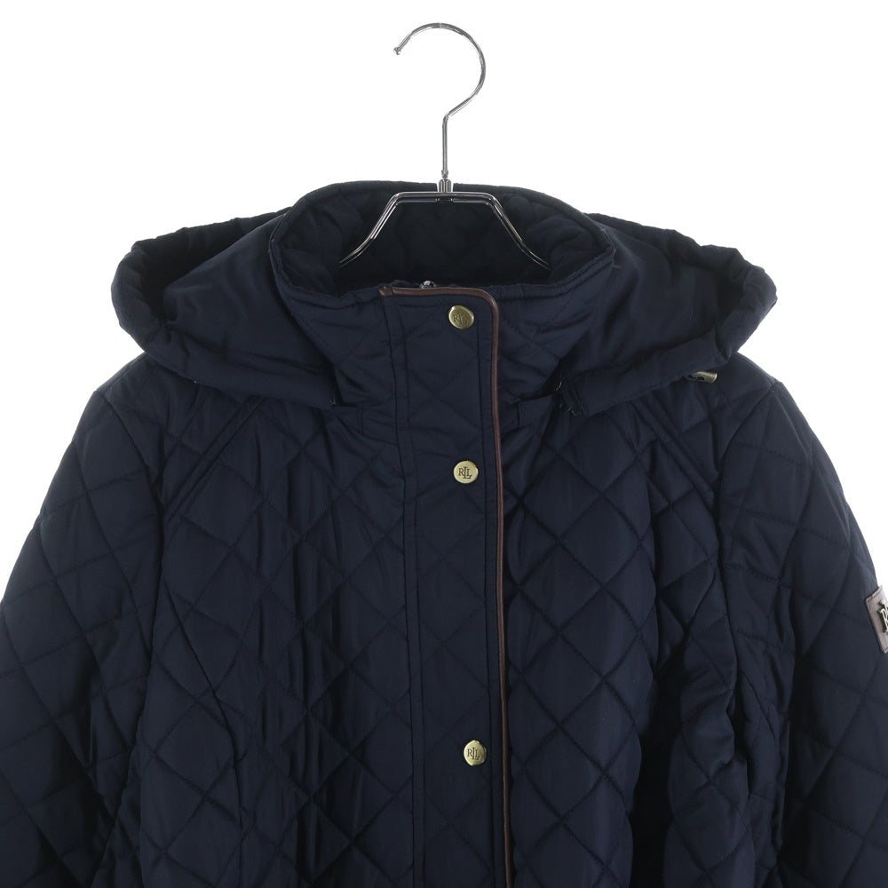 RALPH LAUREN PURPLE LABEL(ラルフローレン パープルレーベル) キルティング フーデッドコート ブラック レディース