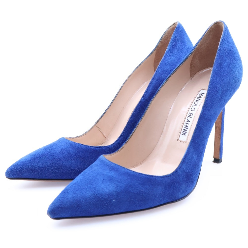 MANOLO BLAHNIK(マノロブラニク) スウェードポインテッドトゥパンプス ブルー レディース