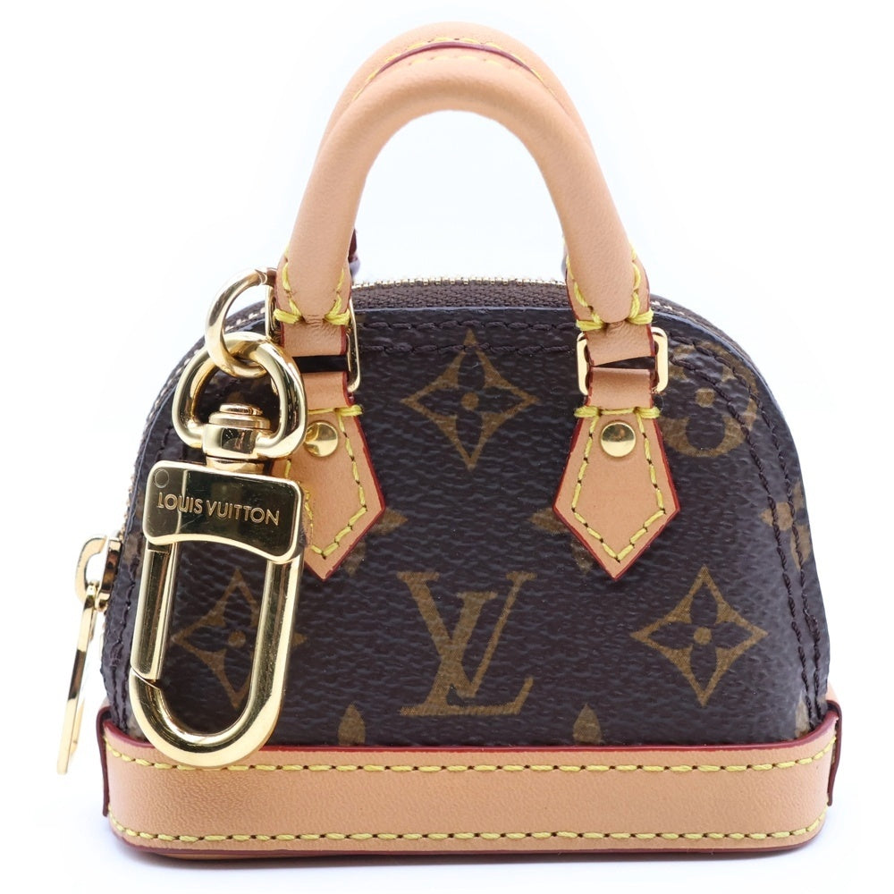 LOUIS VUITTON(ルイヴィトン) モノグラム バッグチャーム ミニバッグ 小物入れ ブラウン ミクロ アルマ レザー×PVC M00995 ゴールド金具