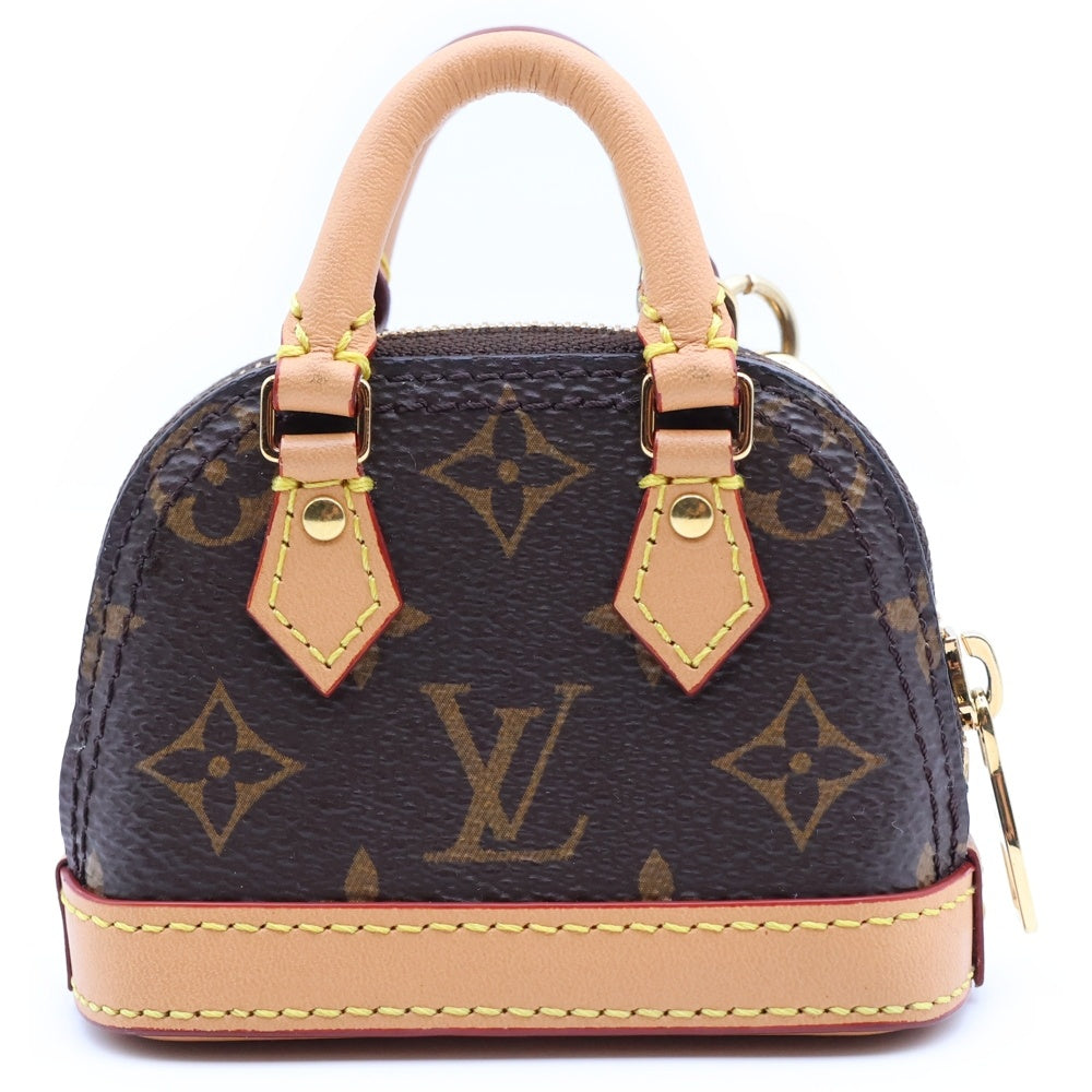 LOUIS VUITTON(ルイヴィトン) モノグラム バッグチャーム ミニバッグ 小物入れ ブラウン ミクロ アルマ レザー×PVC M00995 ゴールド金具