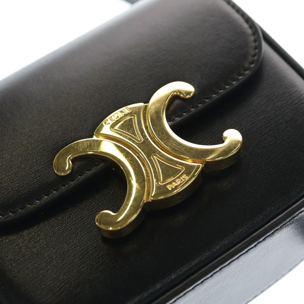 CELINE(セリーヌ) ミニクロード ショルダーバッグ ミニバッグ ブラック レザー ゴールド金具 レディース