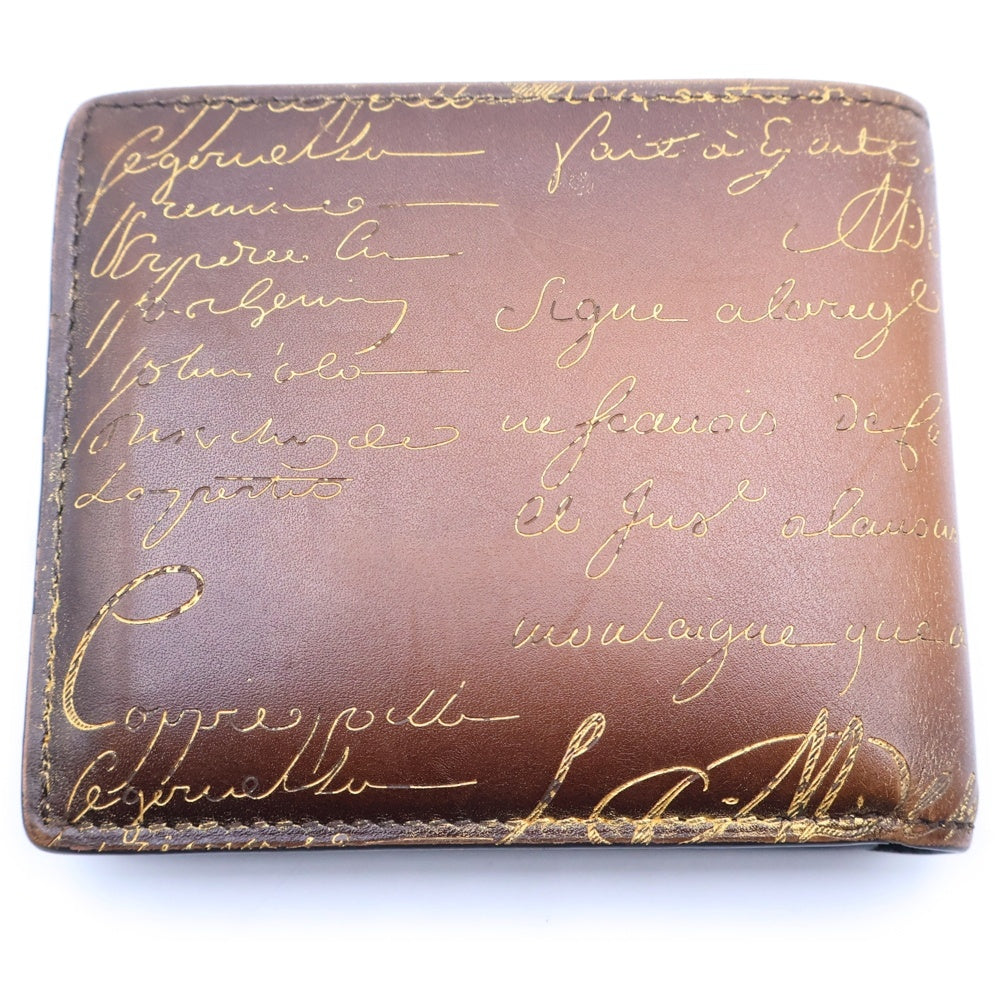 Berluti(ベルルッティ) マコレ コンパクトウォレット 二つ折り財布 カードケース ブラウン パティーヌ レザー