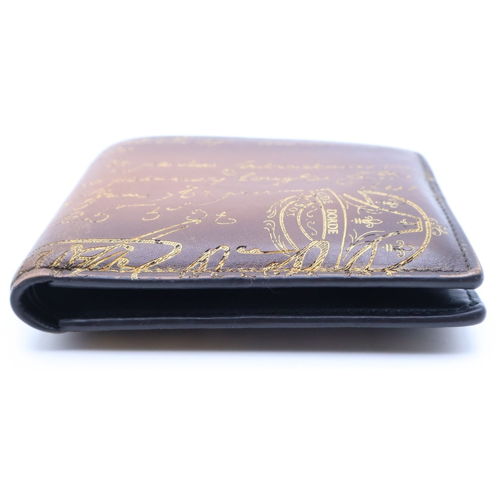 Berluti(ベルルッティ) マコレ コンパクトウォレット 二つ折り財布 カードケース ブラウン パティーヌ レザー