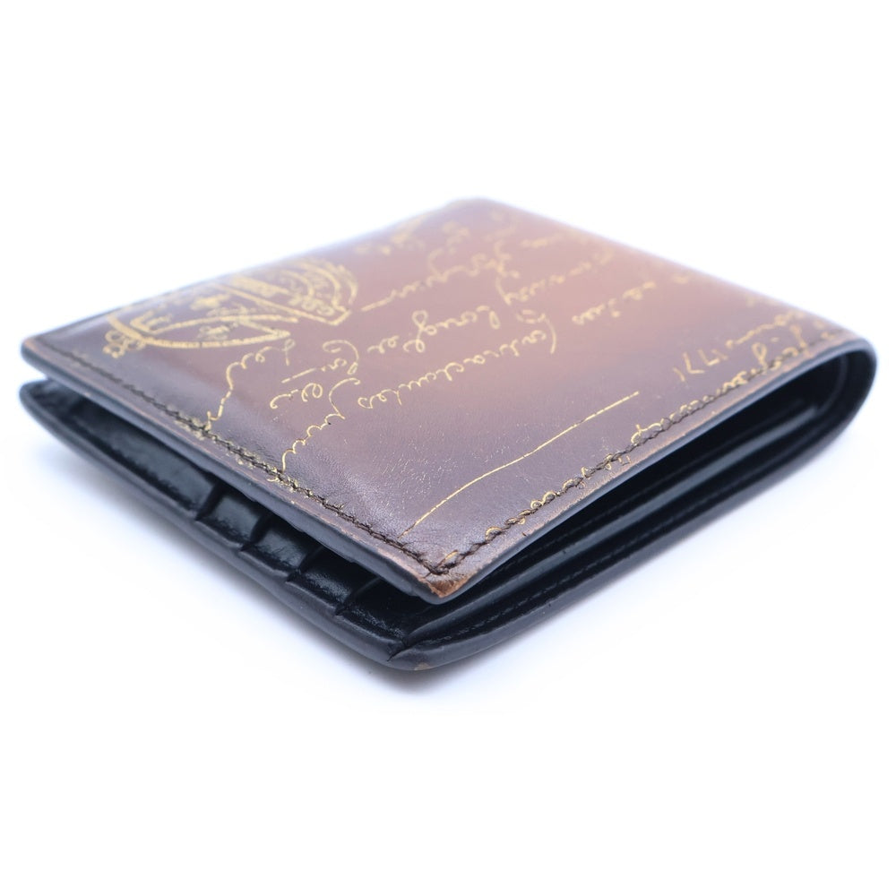 Berluti(ベルルッティ) マコレ コンパクトウォレット 二つ折り財布 カードケース ブラウン パティーヌ レザー