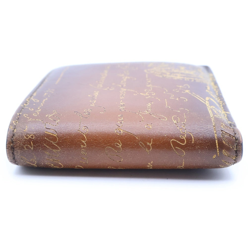 Berluti(ベルルッティ) マコレ コンパクトウォレット 二つ折り財布 カードケース ブラウン パティーヌ レザー