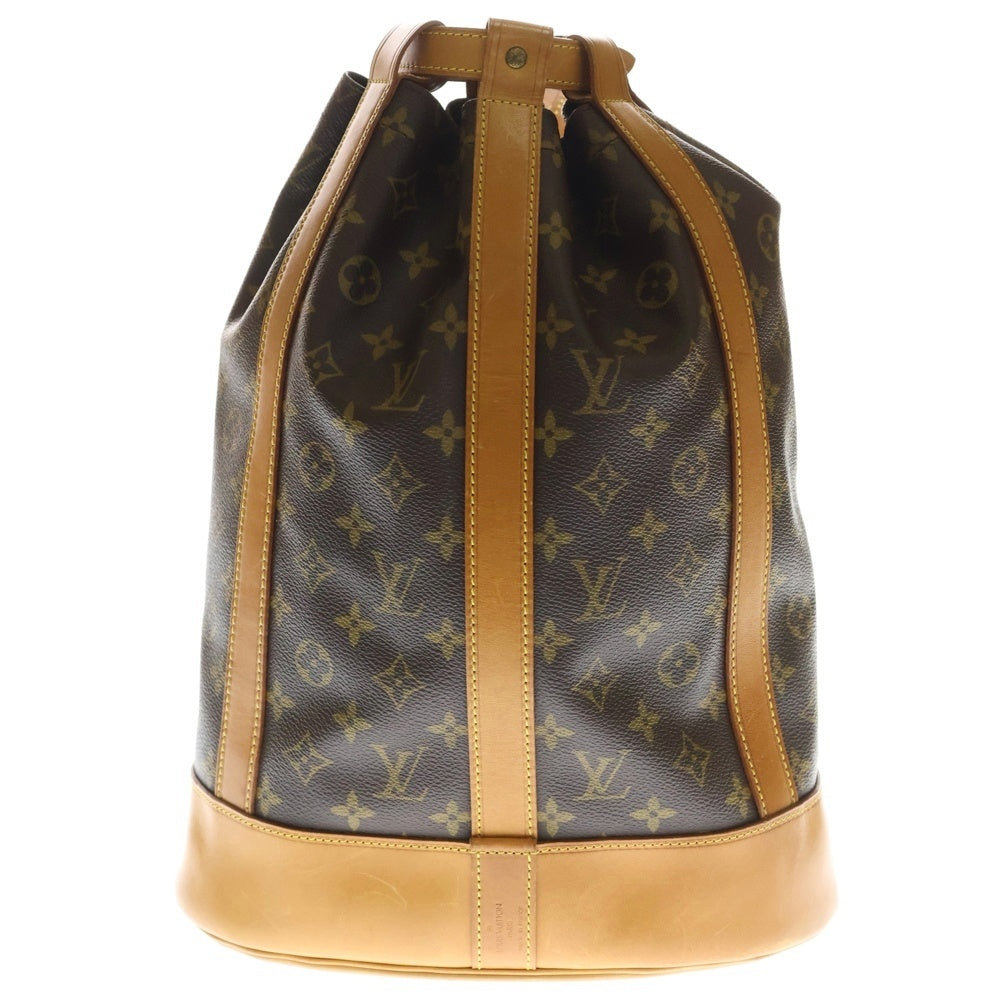 LOUIS VUITTON(ルイヴィトン) モノグラム ランドネPM リュックサック バックパック ショルダーバッグ ブラウン レザー×PVC M42243 ゴールド金具 レディース