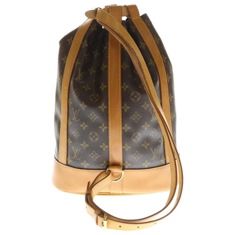 LOUIS VUITTON(ルイヴィトン) モノグラム ランドネPM リュックサック バックパック ショルダーバッグ ブラウン レザー×PVC M42243 ゴールド金具 レディース