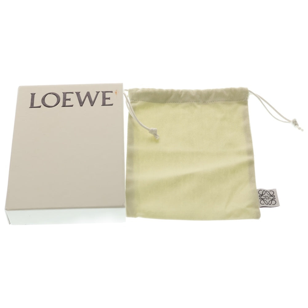 LOEWE(ロエベ) ヴァーティカルウォレット コンパクトウォレット 二つ折り財布 コインケース グリーン×カーキ レザー ゴールド金具 レディース