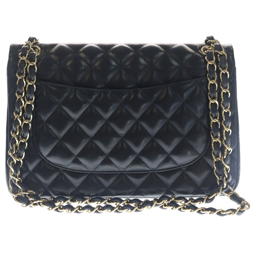 CHANEL(シャネル) マトラッセ30 Wフラップ Wチェーン ラムスキン ゴールド金具 ブラック レディース