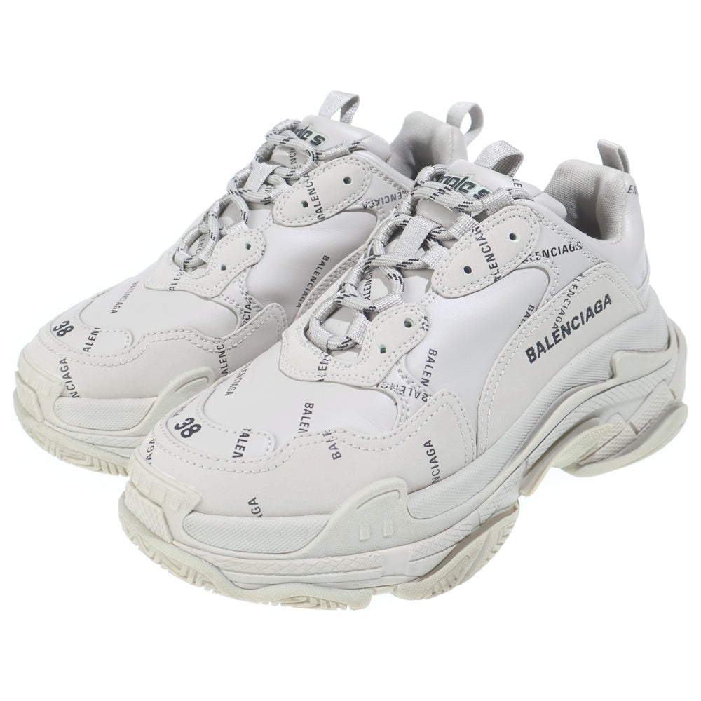 BALENCIAGA(バレンシアガ) Triple S トリプル S オールオーバーロゴ ローカットシューズ スニーカー グレー/ベージュ レディース