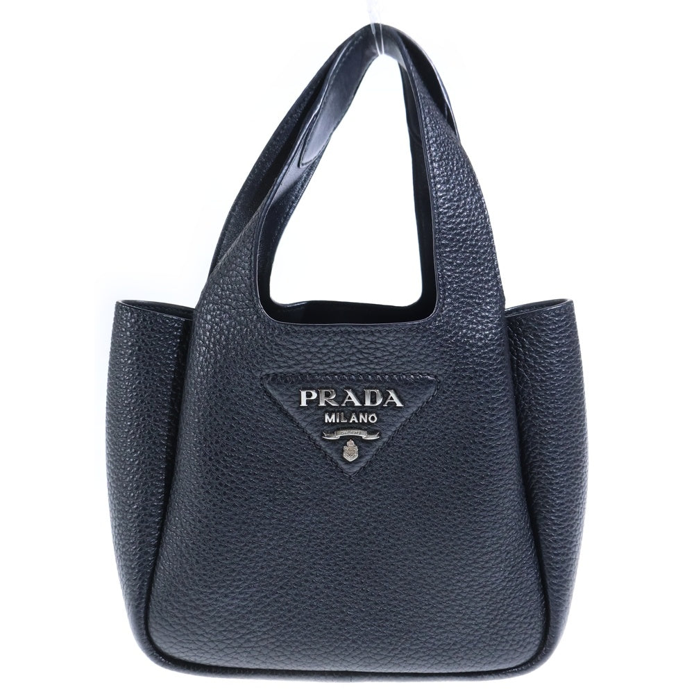 PRADA(プラダ) ヴィッテロダイノ レザー ハンドバッグ シルバー金具 ブラック 1BA349 レディース