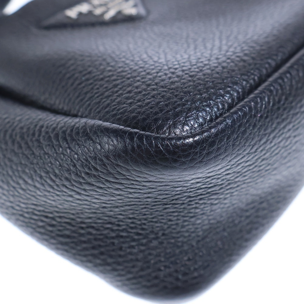 PRADA(プラダ) ヴィッテロダイノ レザー ハンドバッグ シルバー金具 ブラック 1BA349 レディース