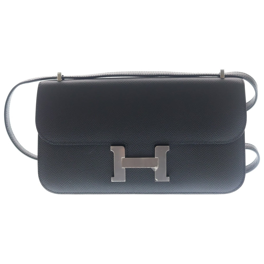 HERMES(エルメス) コンスタンス エラン エプソン レザー Hロゴ ショルダーバッグ シルバー金具 ブラック K刻印 レディース