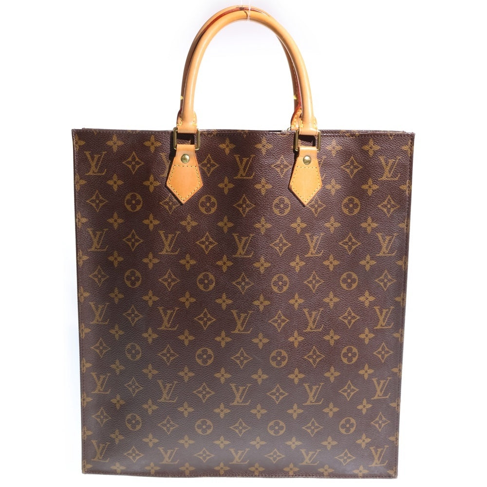 LOUIS VUITTON(ルイヴィトン) モノグラム サックプラ トートバッグ ハンドバッグ ブラウン レザー×PVC M51140 ゴールド金具 レディース