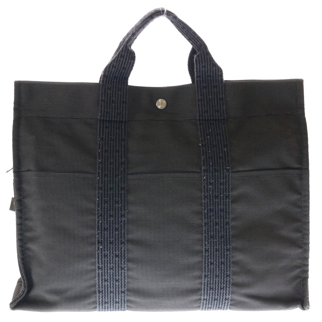 HERMES(エルメス) エールラインMM ハンドバッグ トートバッグ キャンバス グレー シルバー金具