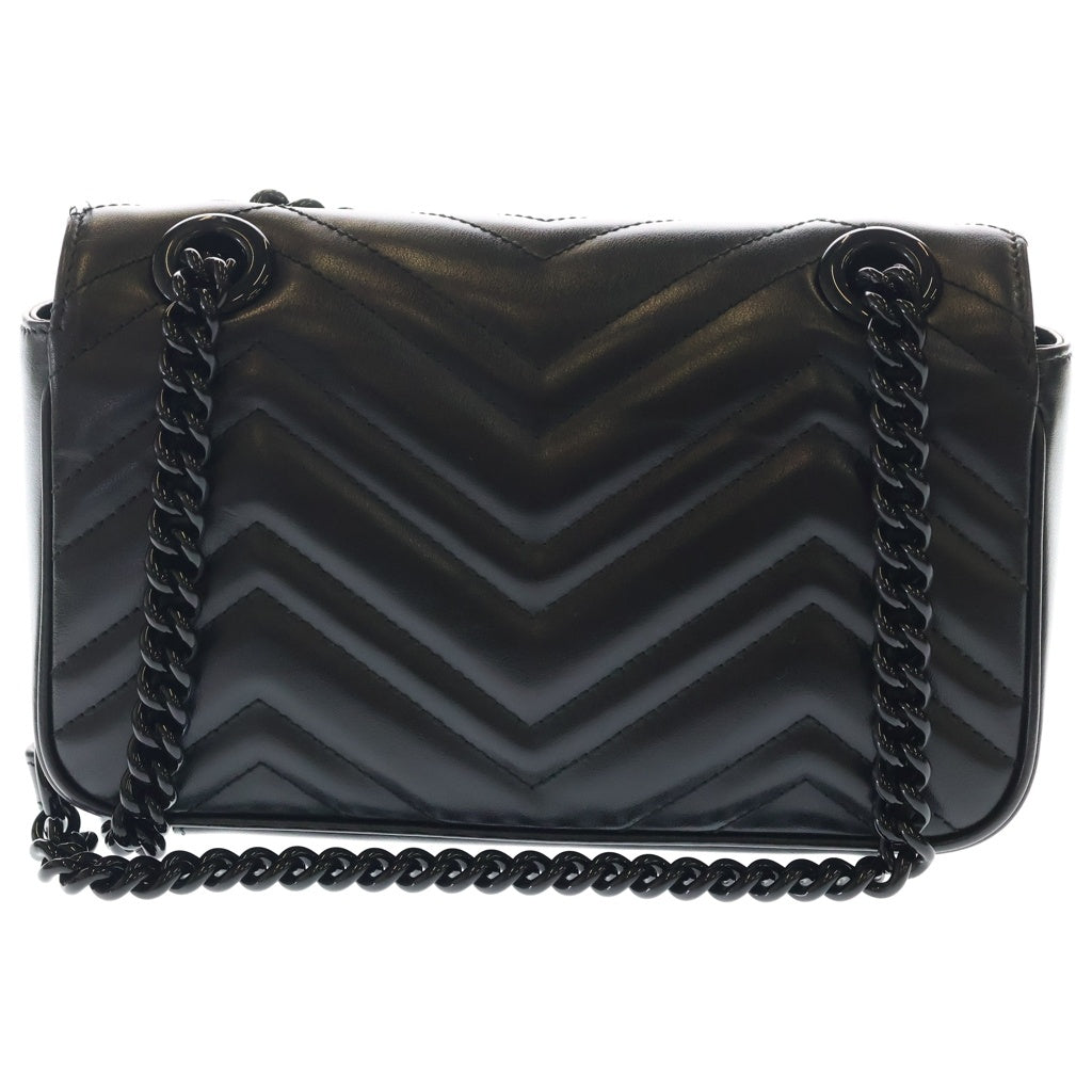 GUCCI(グッチ) GGマーモント レザー チェーンショルダーバッグ ブラック 446744 レディース