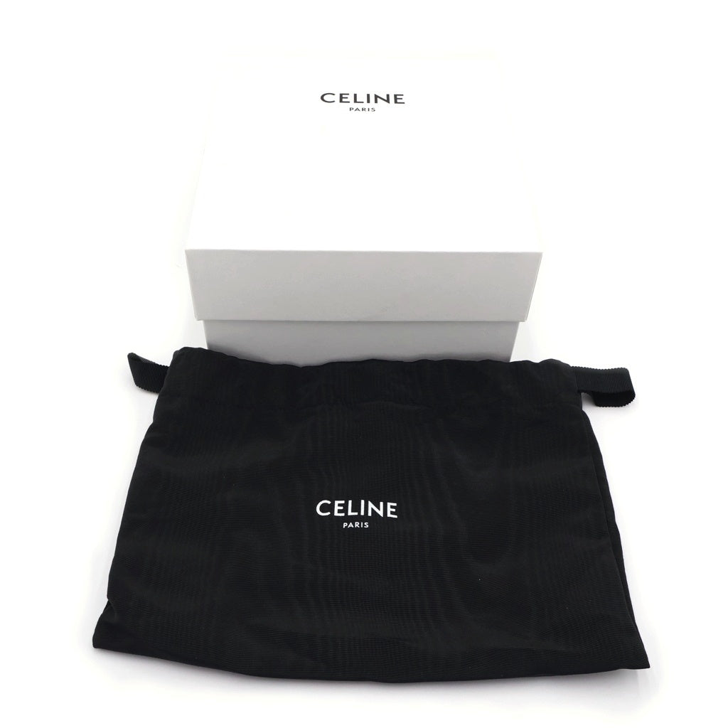 CELINE(セリーヌ) キュイルトリンオフ チェーン クラッチバック チェーンショルダーバッグ ミニバッグ ポシェット ポーチ ブラウン カーフレザー ゴールド金具 レディース