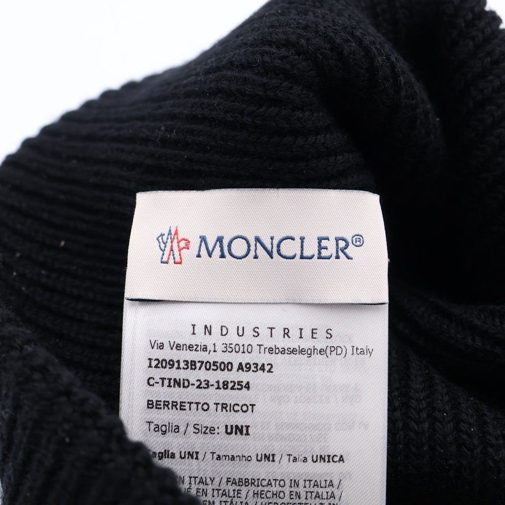 MONCLER(モンクレール) ウール ビーニー ニット帽 ブラック I20913870500 A9342