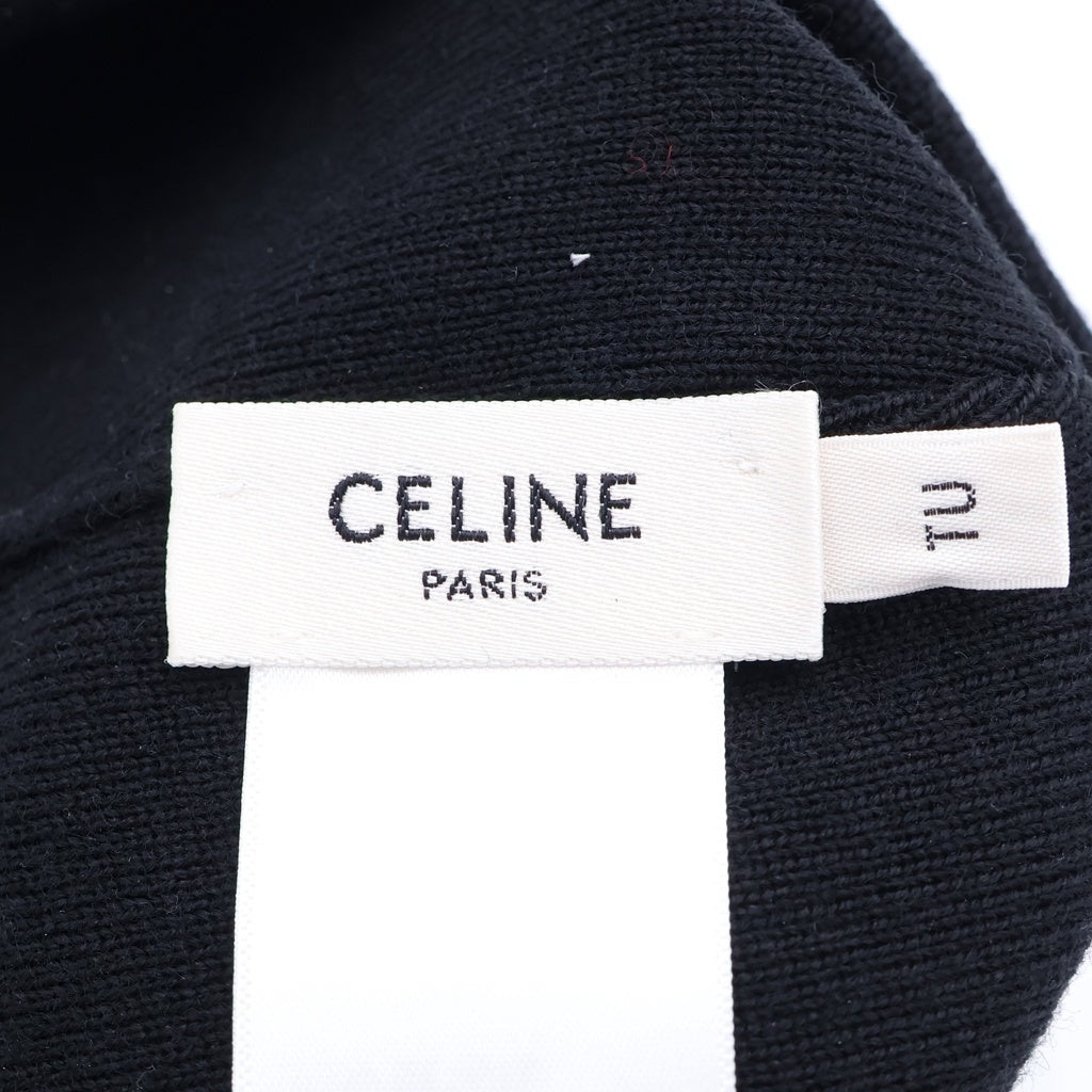 CELINE(セリーヌ) ロゴ ニット キャップ ビーニー ブラック