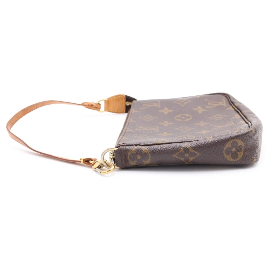 LOUIS VUITTON(ルイヴィトン) モノグラム ポシェットアクセソワール ハンドバッグ ポーチ ケース ブラウン レザー×PVC M51980 ゴールド金具 レディース