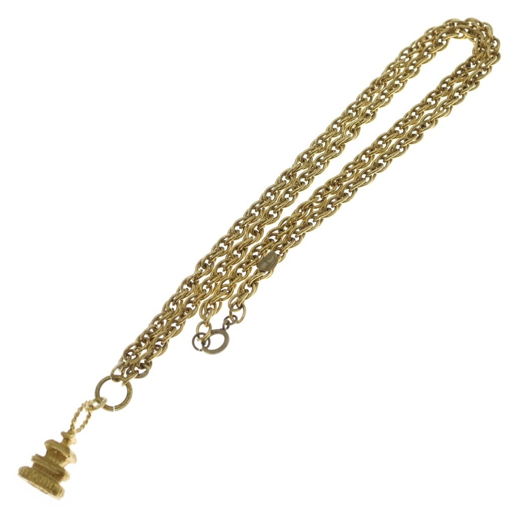 CHANEL(シャネル) パゴダ モチーフ チェーンネックレス ゴールド金具 レディース