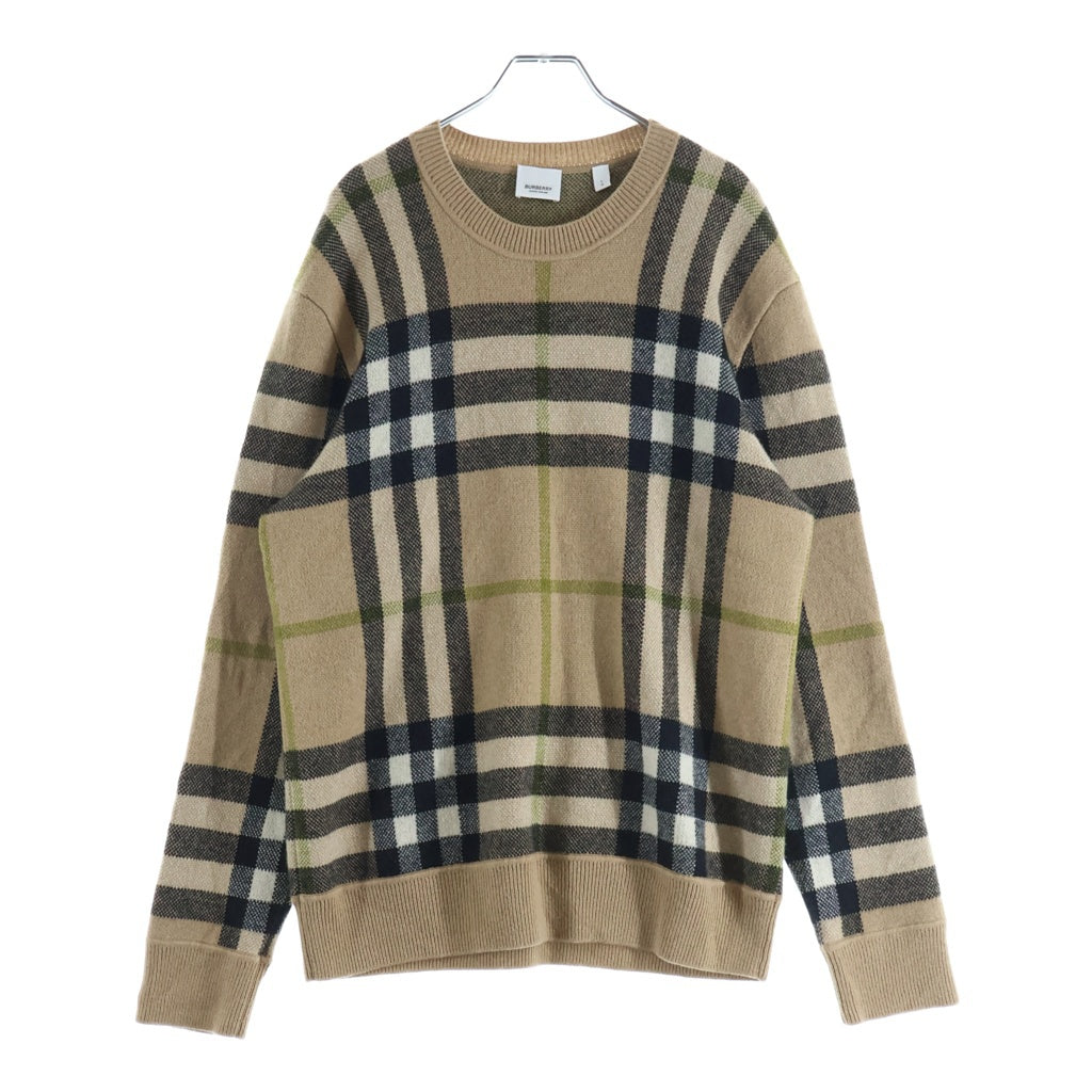 BURBERRY(バーバリー) ノバチェック ソフトペンニット カシミヤセーター ベージュ 8041286 #L レディース