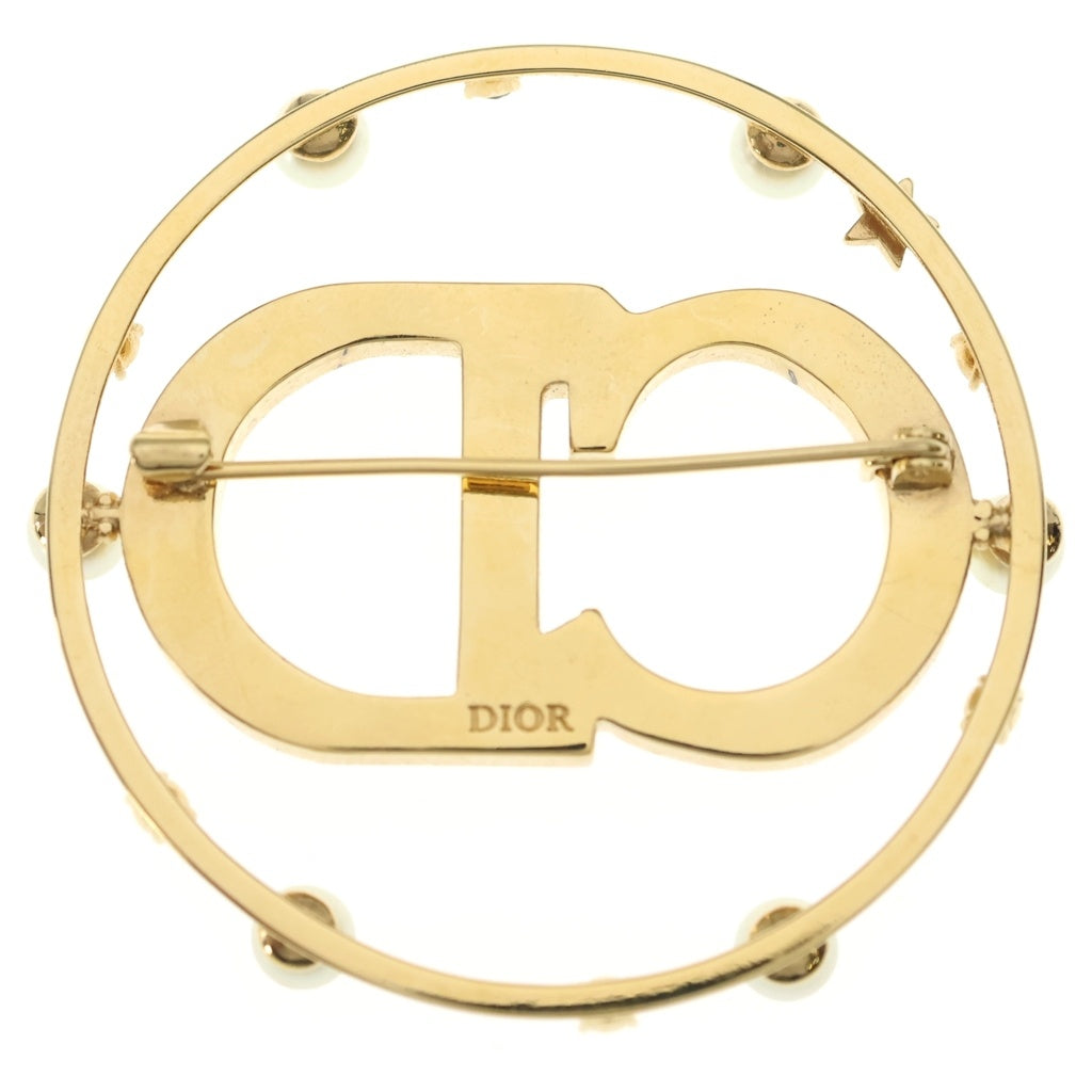 Christian Dior(クリスチャンディオール) クレールディーリュヌ パール ロゴブローチ ゴールド レディース
