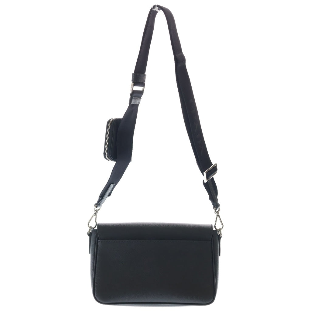 PRADA(プラダ) サフィアーノ ショルダーバッグ ブラック レザー 2VD059 シルバー金具 レディース