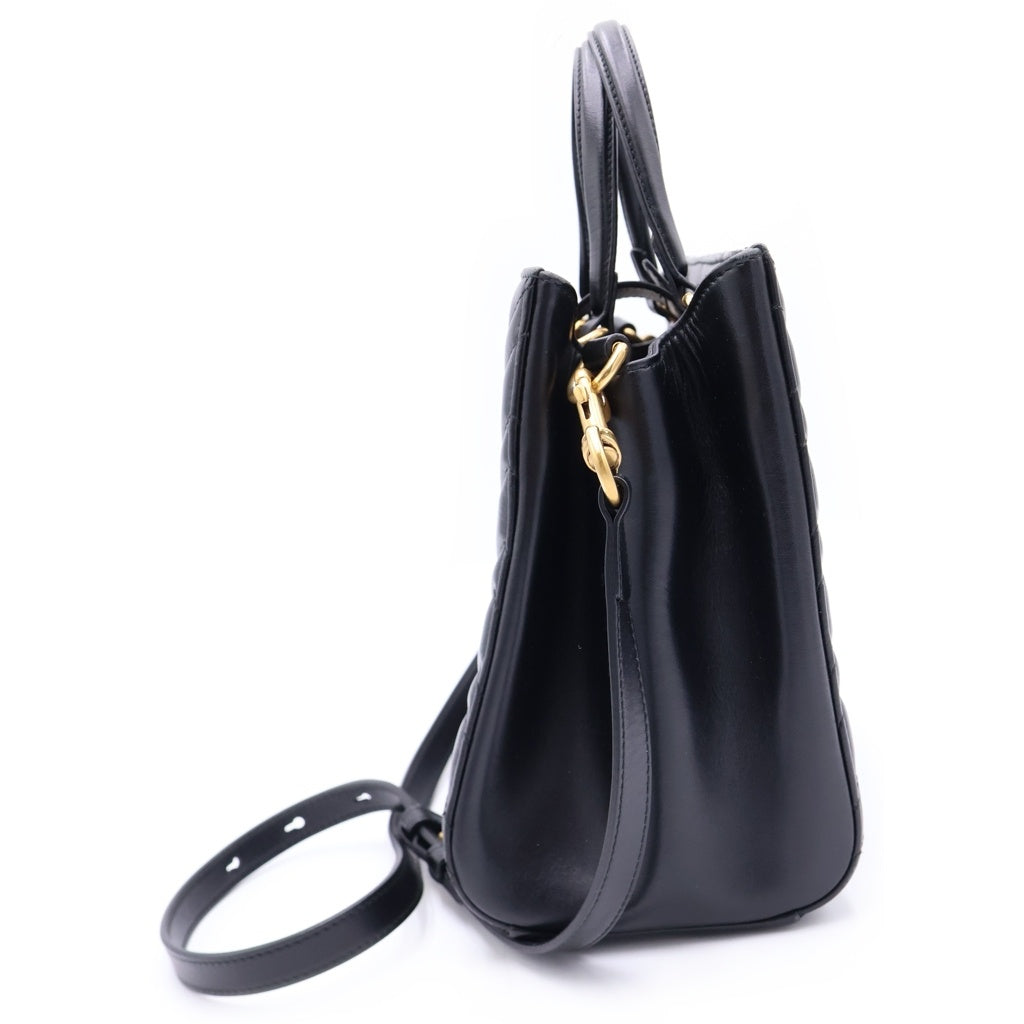 GUCCI(グッチ) GGマーモント 2WAYハンドバッグ ショルダーバッグ ブラック レザー 448054 ゴールド金具 レディース