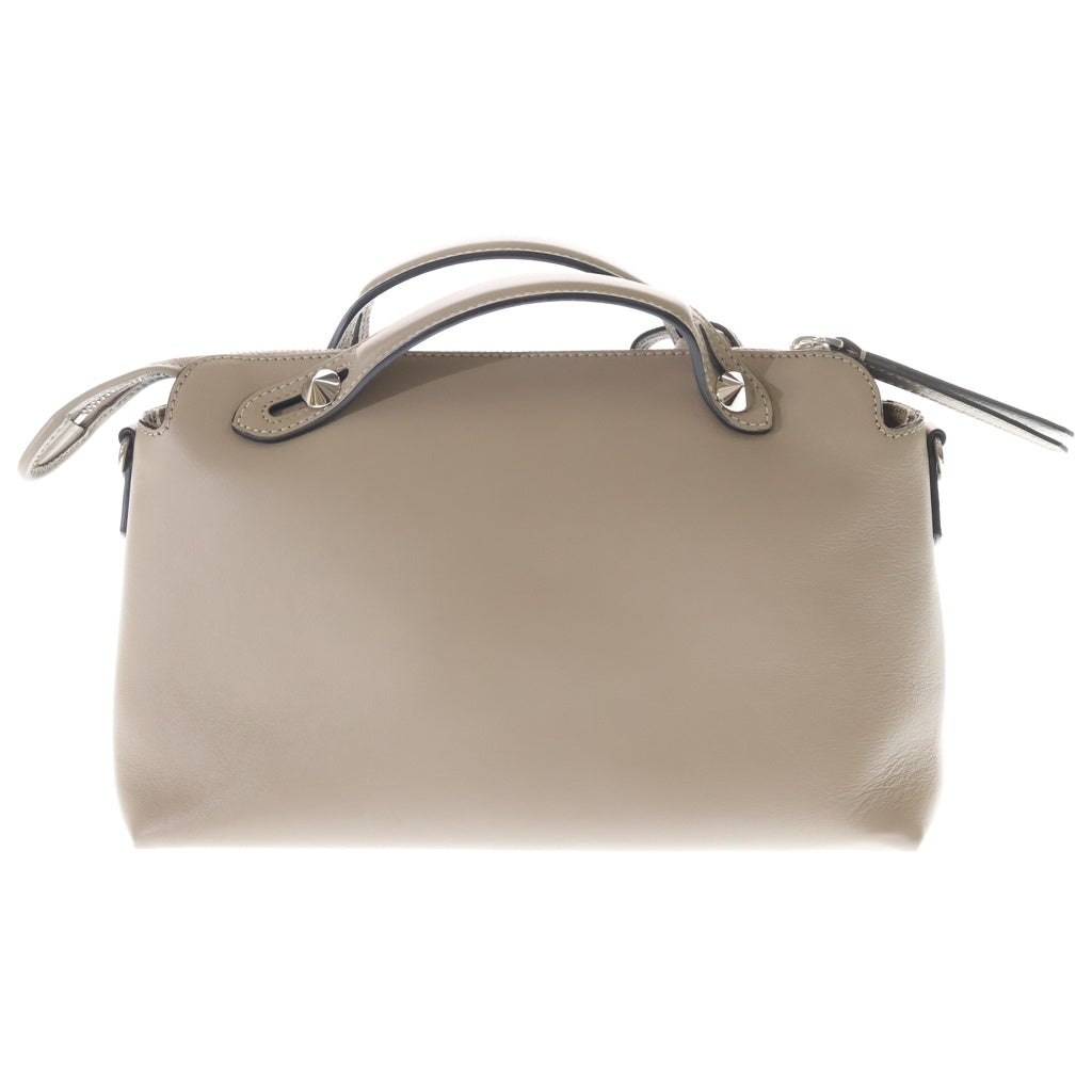 FENDI(フェンディ) バイザウェイ ミディアム 2WAYハンドバッグ ショルダーバッグ ベージュ グレー レザー 8BL146 シルバー金具 レディース
