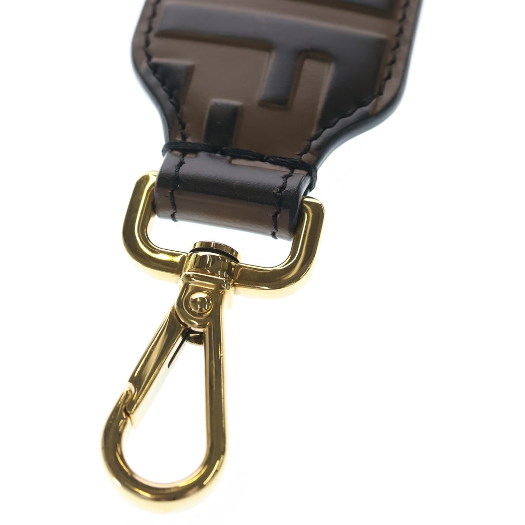 FENDI(フェンディ) ミニストラップユー ズッカ レザー ゴールド金具 8AV105 ショルダーストラップ ブラウン レディース