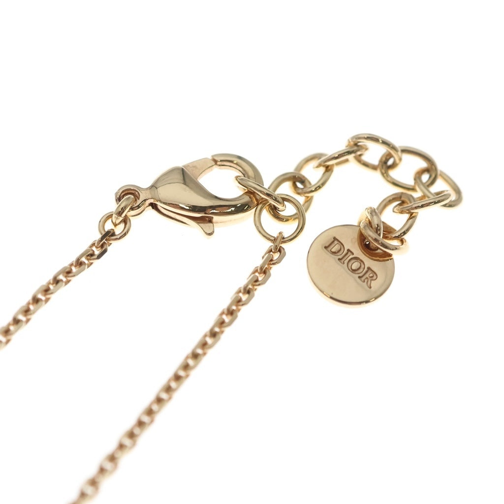Christian Dior(クリスチャンディオール) Clair D Lune ラインストーン フェイクパール ネックレス ペンダント チェーン ピンクゴールド GP レディース