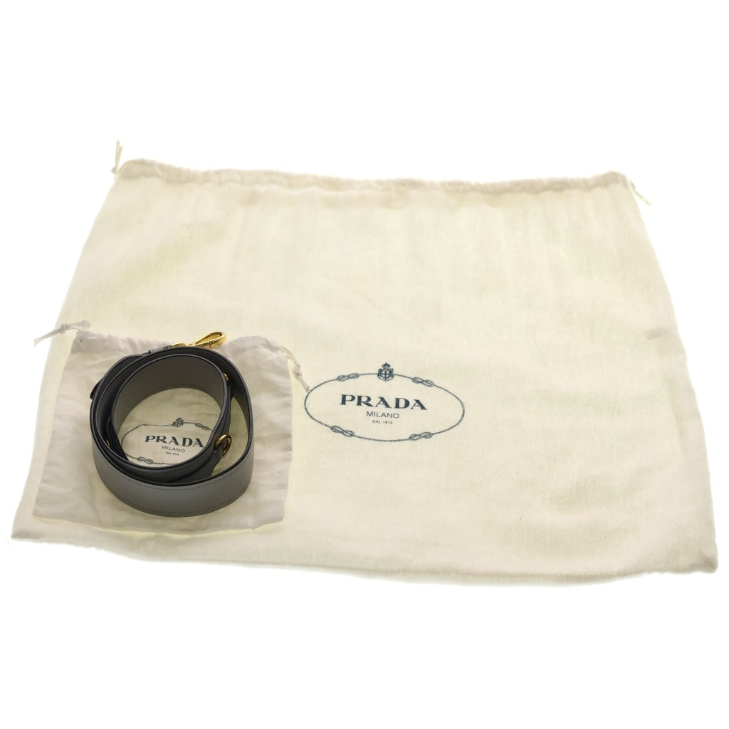 PRADA(プラダ) サフィアーノ パラディグム 2WAYショルダーバック ハンドバッグ グレー レザー 1BA102 ゴールド金具 レディース