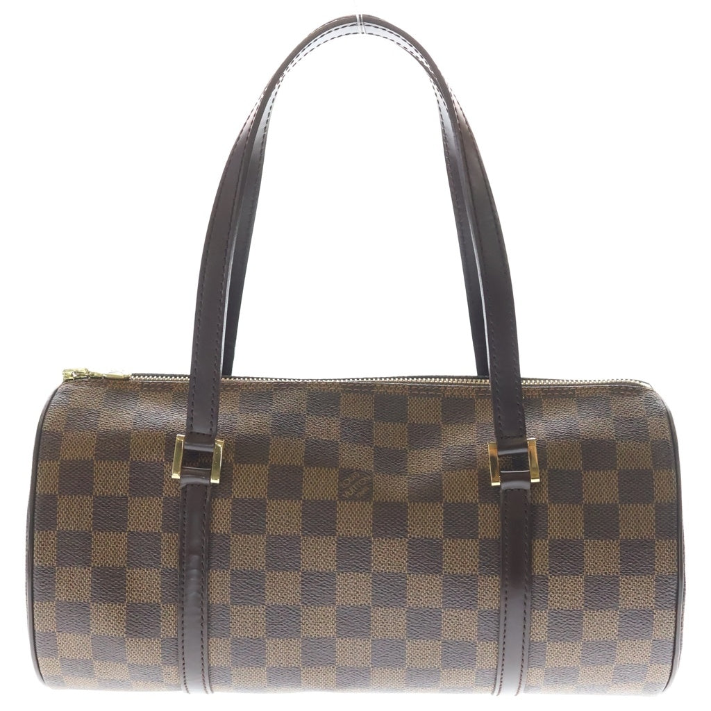 LOUIS VUITTON(ルイヴィトン) ダミエ パピヨン30 ハンドバッグ ブラウン レザー×PVC N51303 ゴールド金具 レディース