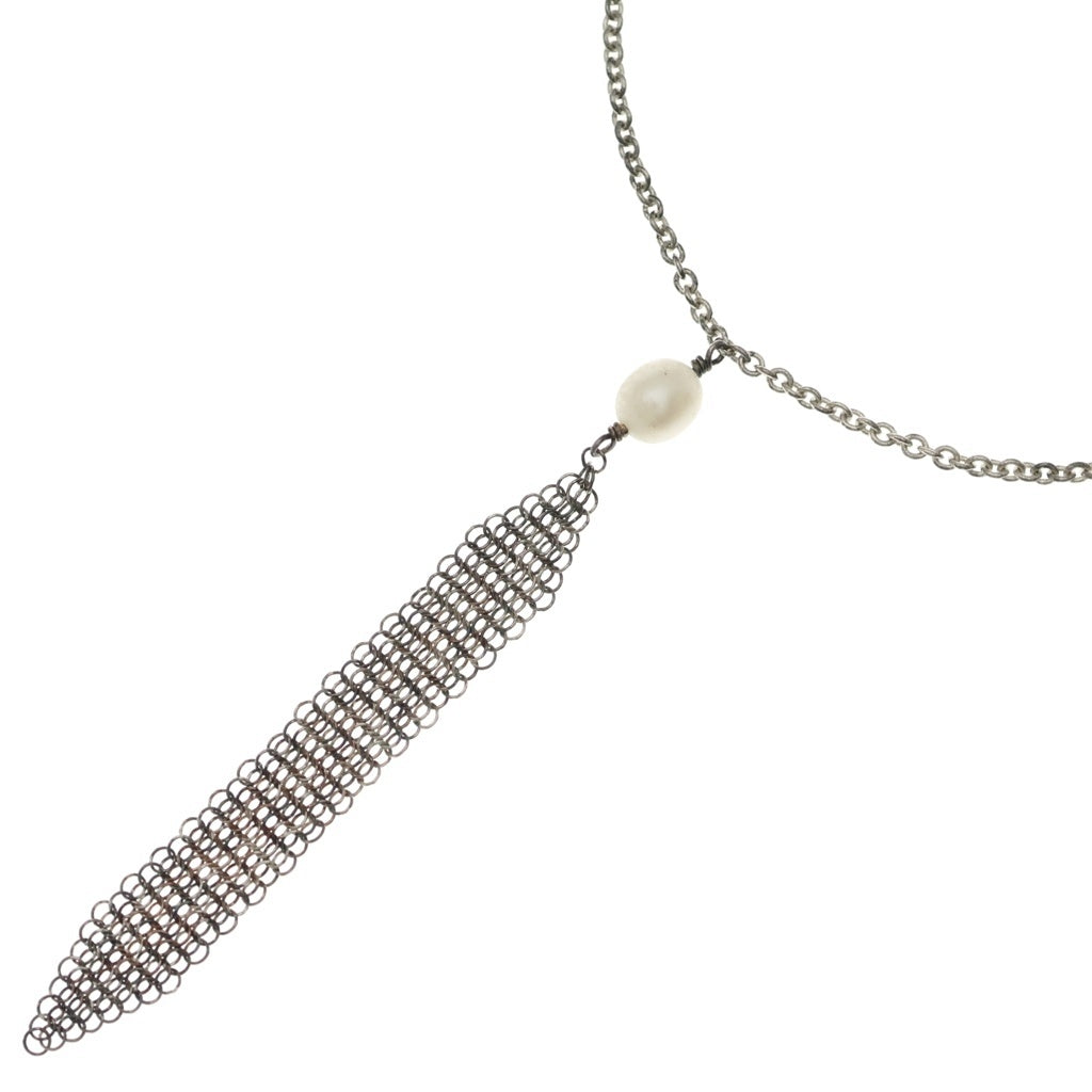 TIFFANY & Co.(ティファニー) メッシュ タッセル パール SV925 ネックレス シルバー レディース