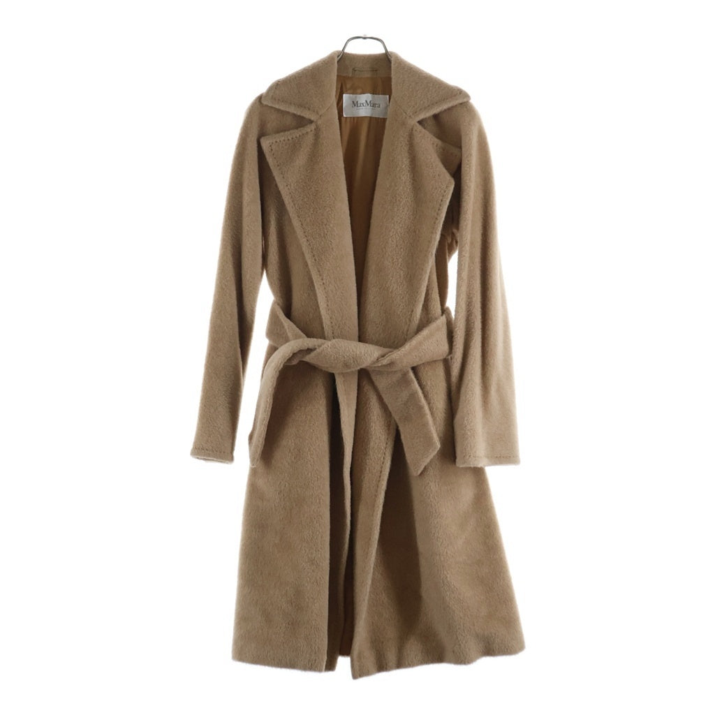 ジュンアシダ［M］大人クラシカル◎高級感◎上質ウール×アルパカ◎ロングコート Max Mara(マックスマーラ) アルパカ ウール ベルト付き ガウン ロング