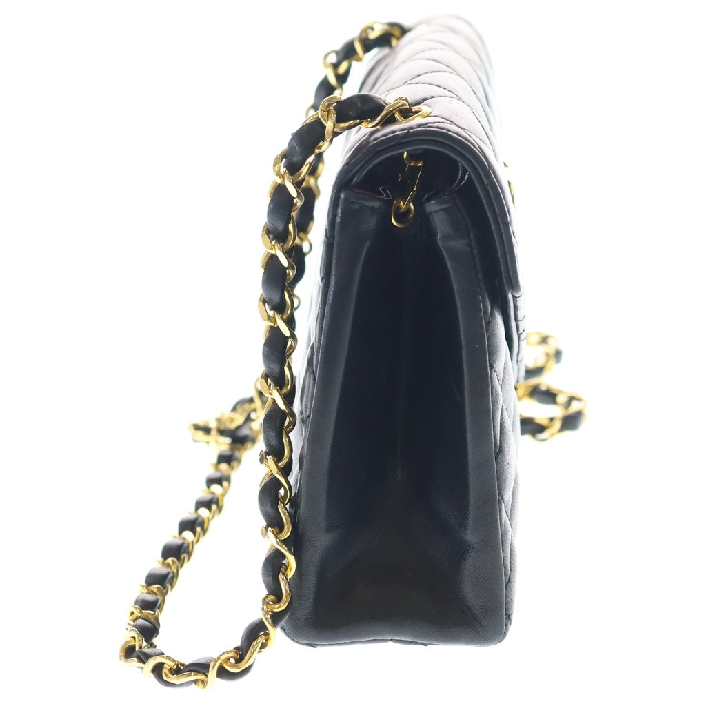 CHANEL(シャネル) デカココ ミニ マトラッセ ラムスキン ゴールド金具 プッシュロック チェーンショルダーバッグ ブラック レディース
