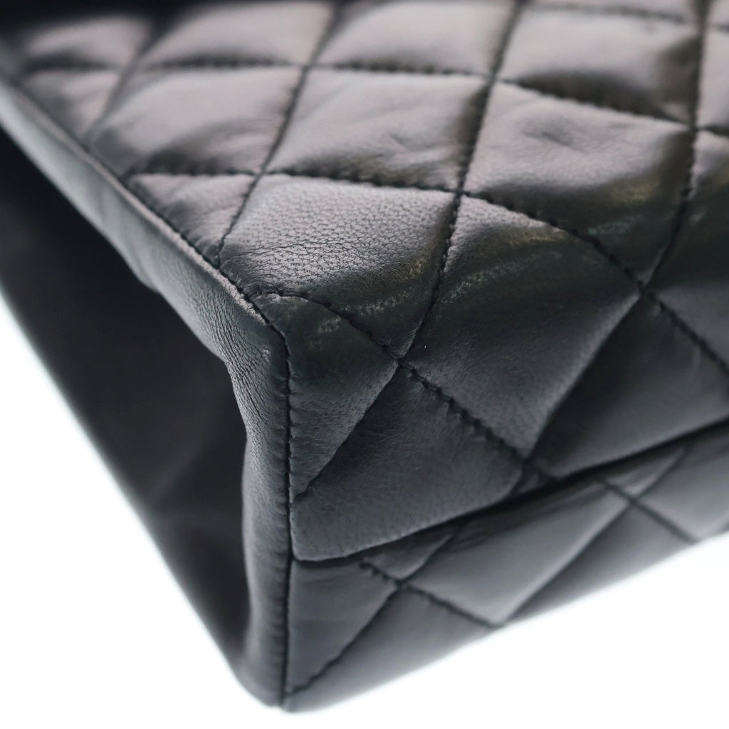 CHANEL(シャネル) デカココ ミニ マトラッセ ラムスキン ゴールド金具 プッシュロック チェーンショルダーバッグ ブラック レディース