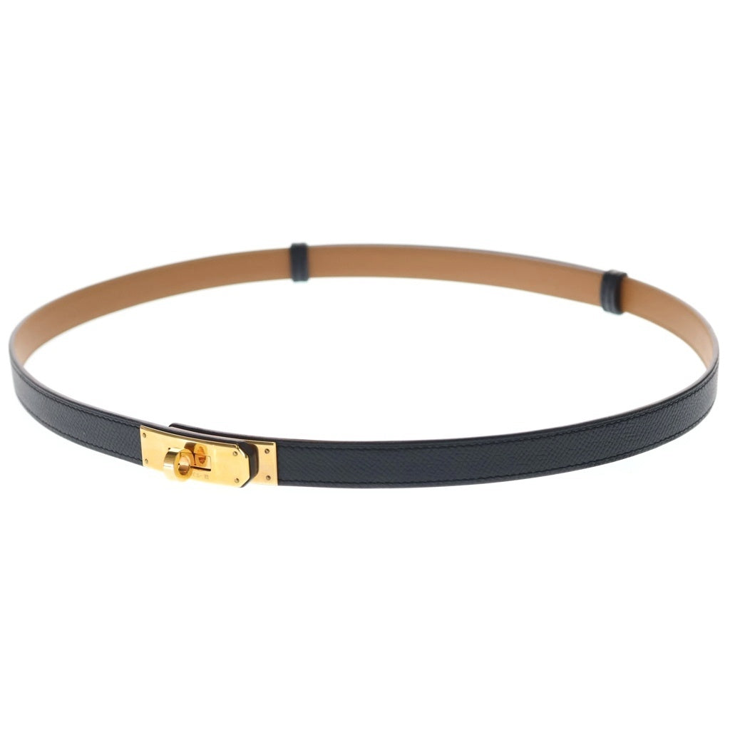HERMES(エルメス) ケリーベルト エプソン ゴールド金具 Z刻印 ベルト ブラック レディース