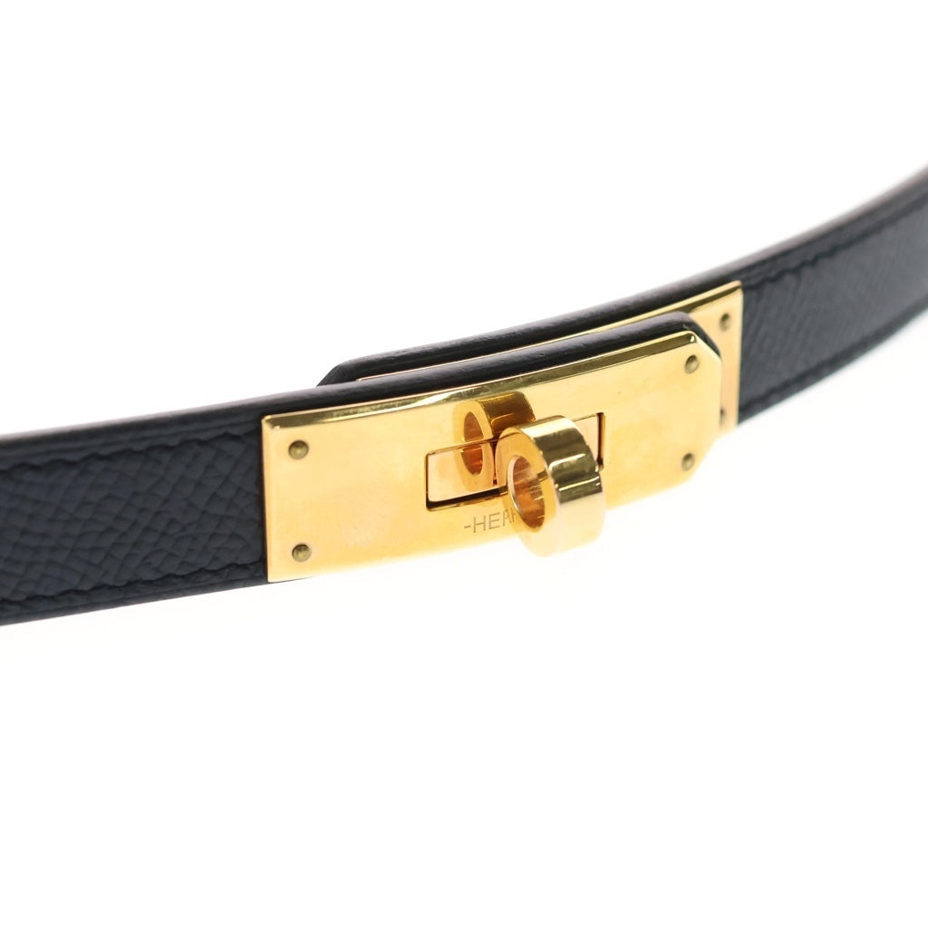 HERMES(エルメス) ケリーベルト エプソン ゴールド金具 Z刻印 ベルト ブラック レディース