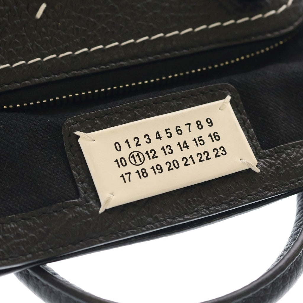 Maison Margiela(メゾンマルジェラ) 5ACマイクロバッグ 2WAYショルダーバッグ ハンドバッグ ブラック レザー シルバー金具 レディース