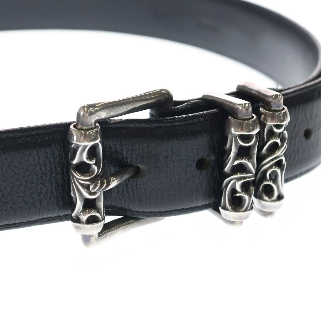 CHROME HEARTS(クロムハーツ) BLT ROLLER 3PC1.5inch 3PCローラーバックル レザーベルト シルバー BCA357