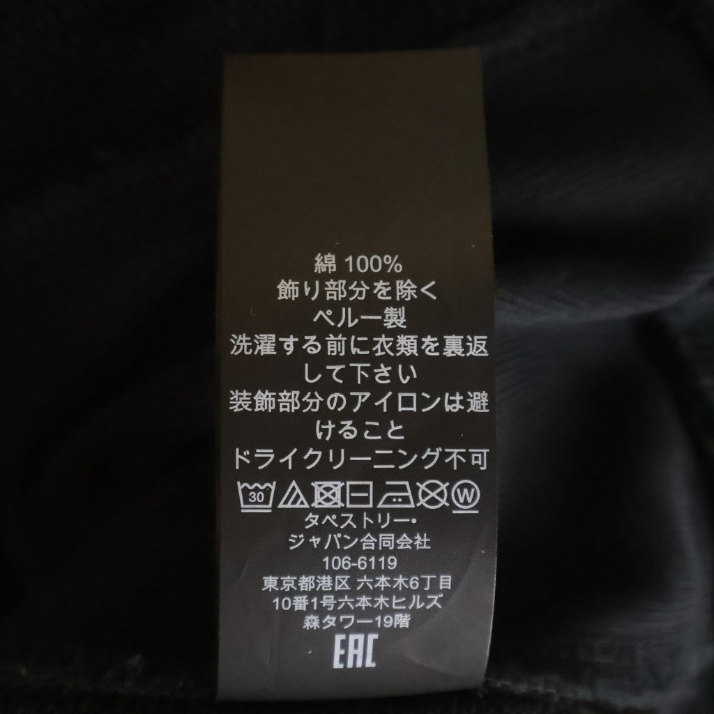 COACH(コーチ) フロントロゴ刺しゅう プルオーバーパーカー フーディー コットン ブラックCAH63