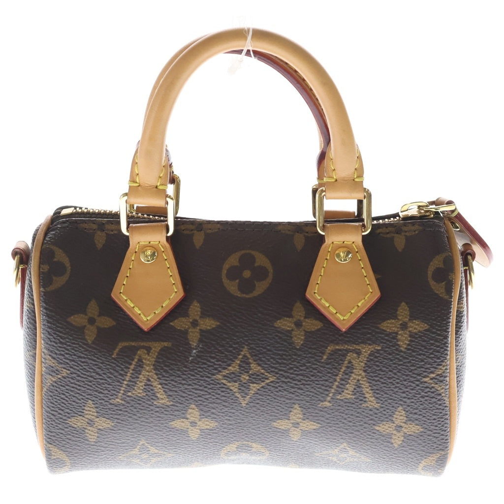 LOUIS VUITTON(ルイヴィトン) ナノ スピーディ モノグラム PVC レザー 2WAY ハンド ショルダーバッグ ブラウン M81085 レディース