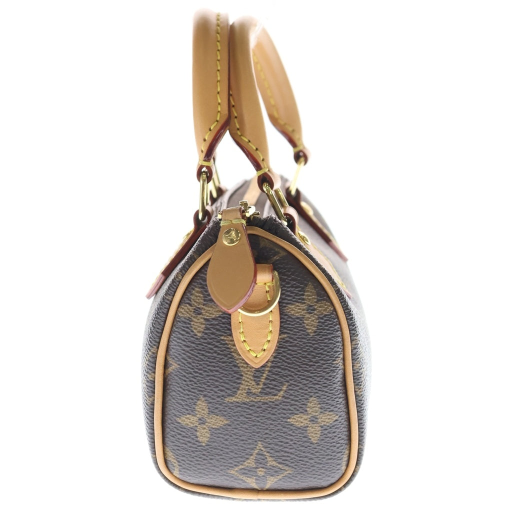 LOUIS VUITTON(ルイヴィトン) ナノ スピーディ モノグラム PVC レザー 2WAY ハンド ショルダーバッグ ブラウン M81085 レディース