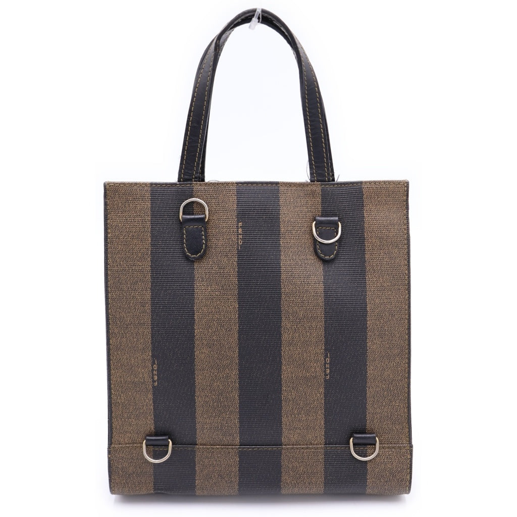FENDI(フェンディ) ペカン 2WAYハンドバッグ ミニリュックサック ミニトートバッグ ブラウン レザー ゴールド金具 レディース