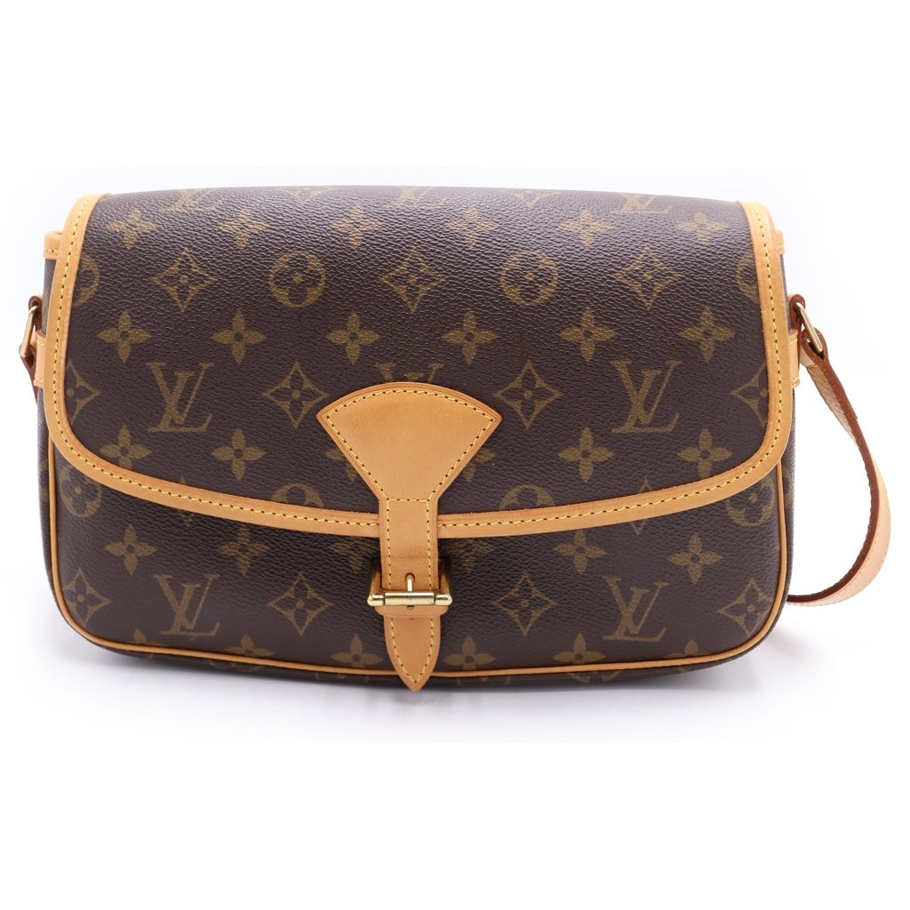 LOUIS VUITTON(ルイヴィトン) モノグラム ソローニュ ワンショルダーバッグ ブラウン レザー×PVC M42250 ゴールド金具 レディース