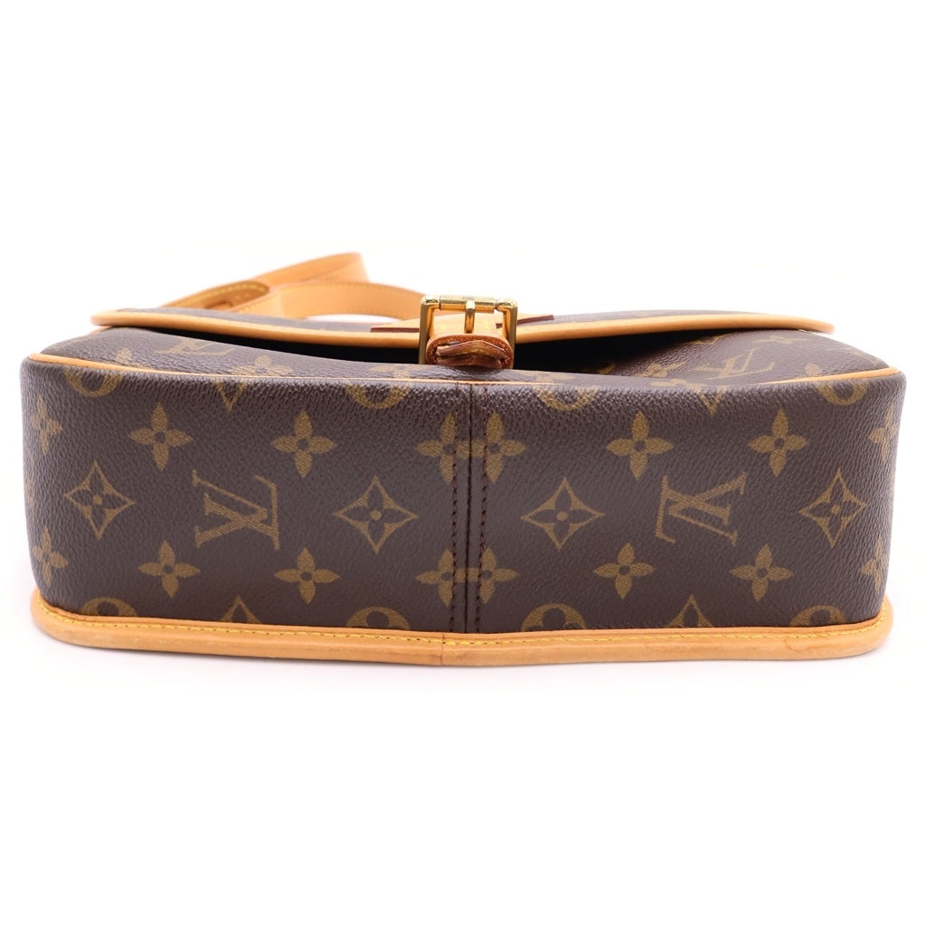 LOUIS VUITTON(ルイヴィトン) モノグラム ソローニュ ワンショルダーバッグ ブラウン レザー×PVC M42250 ゴールド金具 レディース